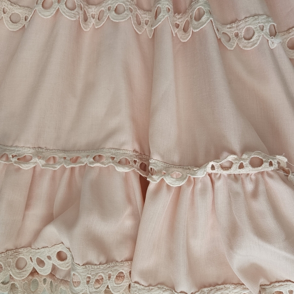 Pink Lace Dress Size S Cottagecore Feminine Coquette Girl Pastel Ruffle Bohemian - Picture 6 of 13
